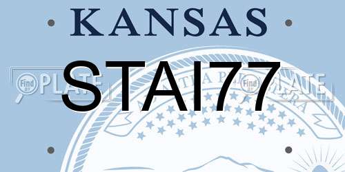 STAI77 Kansas License Plate