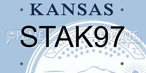STAK97 Kansas License Plate