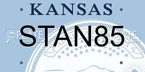 STAN85 Kansas License Plate