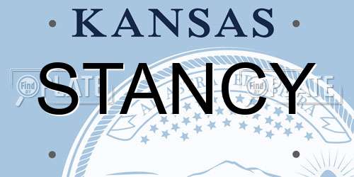 STANCY Kansas License Plate