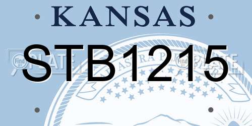 STB1215 Kansas License Plate