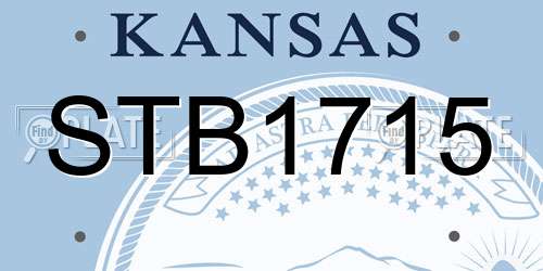 STB1715 Kansas License Plate
