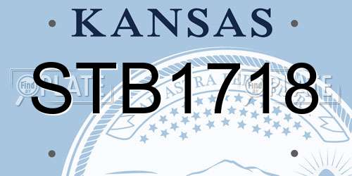 STB1718 Kansas License Plate