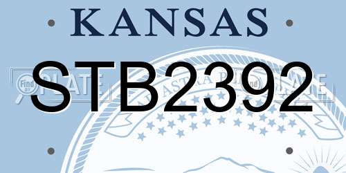 STB2392 Kansas License Plate