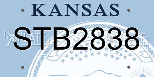STB2838 Kansas License Plate