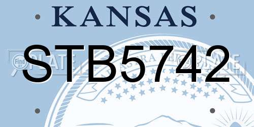 STB5742 Kansas License Plate