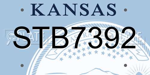 STB7392 Kansas License Plate