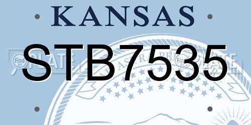 STB7535 Kansas License Plate