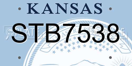 STB7538 Kansas License Plate