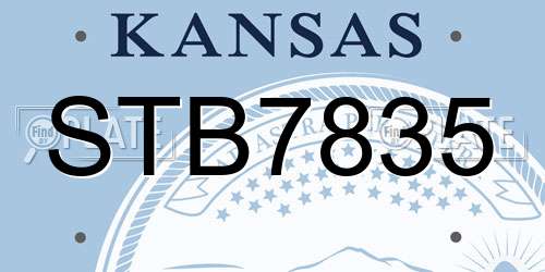 STB7835 Kansas License Plate