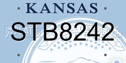 STB8242 Kansas License Plate