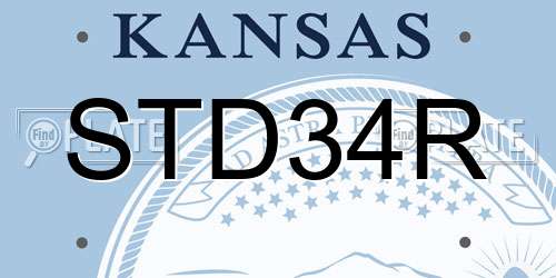 STD34R Kansas License Plate