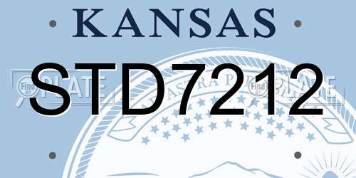 STD7212 Kansas License Plate