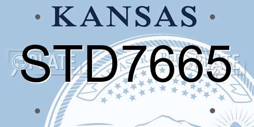 STD7665 Kansas License Plate