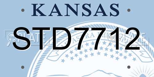 STD7712 Kansas License Plate