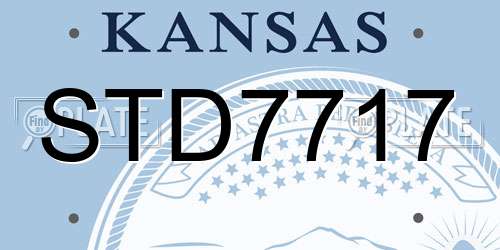 STD7717 Kansas License Plate
