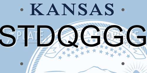 STDQGGG Kansas License Plate