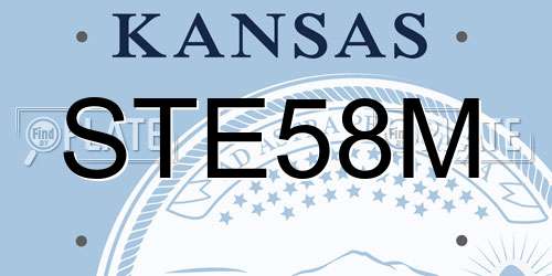 STE58M Kansas License Plate