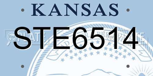 STE6514 Kansas License Plate