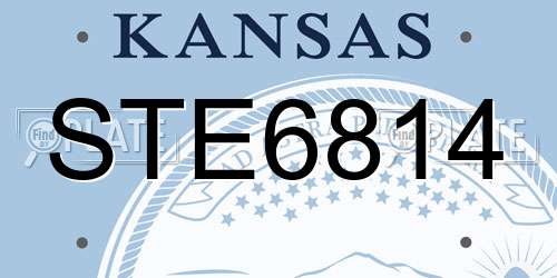 STE6814 Kansas License Plate