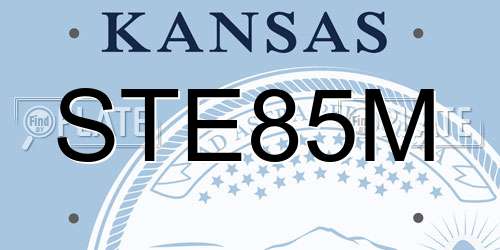 STE85M Kansas License Plate