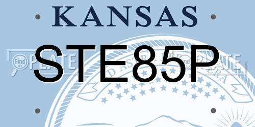 STE85P Kansas License Plate
