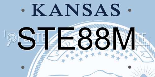 STE88M Kansas License Plate