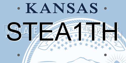 STEA1TH Kansas License Plate