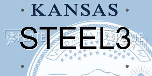 STEEL3 Kansas License Plate