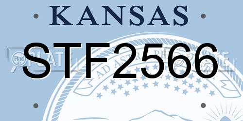 STF2566 Kansas License Plate