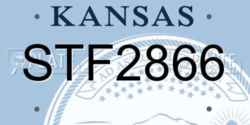 STF2866 Kansas License Plate