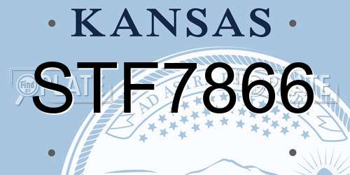 STF7866 Kansas License Plate