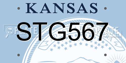 STG567 Kansas License Plate