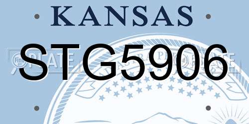 STG5906 Kansas License Plate
