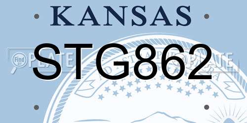 STG862 Kansas License Plate