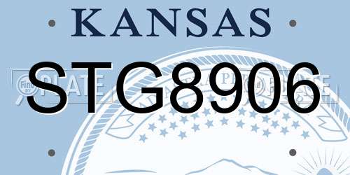 STG8906 Kansas License Plate