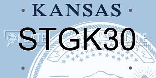 STGK30 Kansas License Plate
