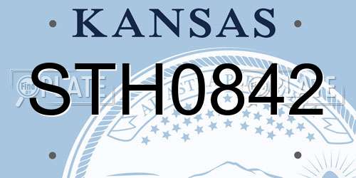 STH0842 Kansas License Plate