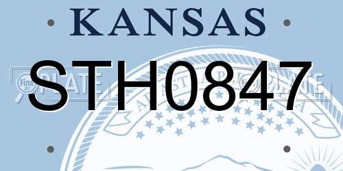 STH0847 Kansas License Plate