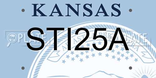 STI25A Kansas License Plate