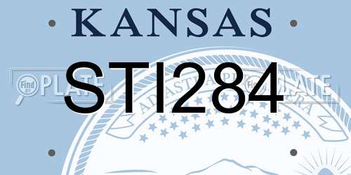 STI284 Kansas License Plate