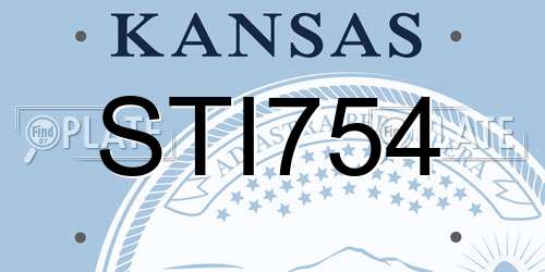 STI754 Kansas License Plate