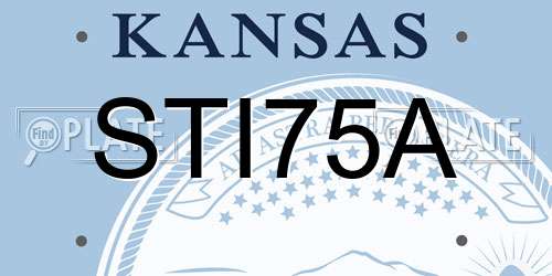STI75A Kansas License Plate