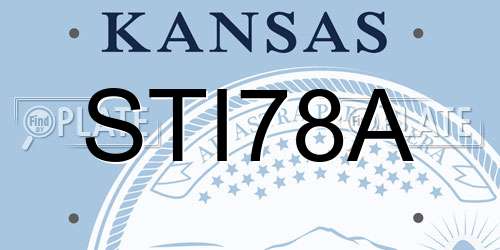 STI78A Kansas License Plate