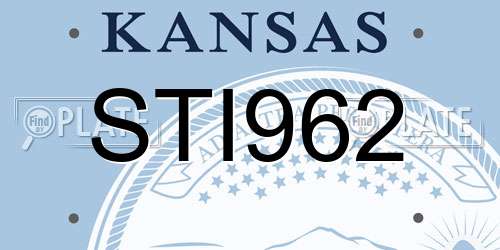 STI962 Kansas License Plate