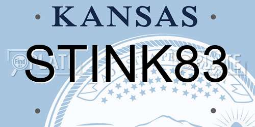STINK83 Kansas License Plate