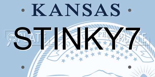 STINKY7 Kansas License Plate
