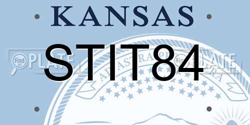 STIT84 Kansas License Plate