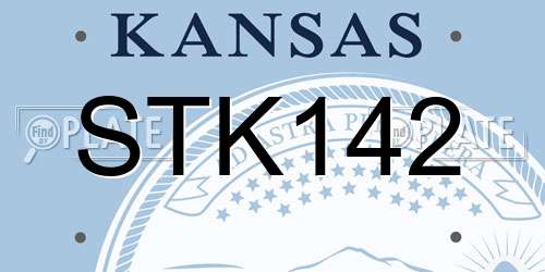 STK142 Kansas License Plate