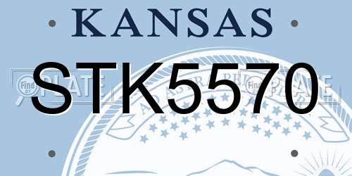STK5570 Kansas License Plate